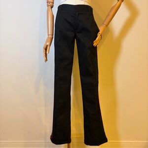 Dickies Girl Black Work Pants with Pink Side Stripe - Size 1 - Made in USA